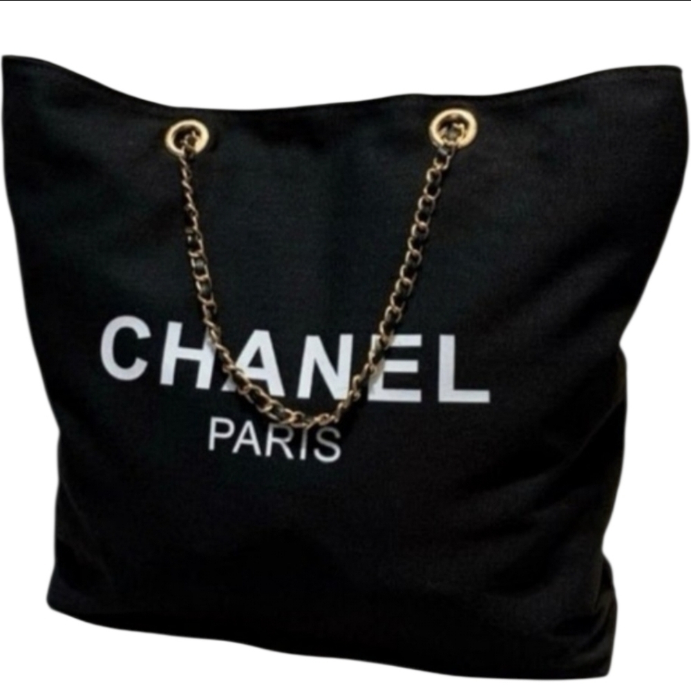 NIP Canvas Chain Tote Bag Black & Gold GWP